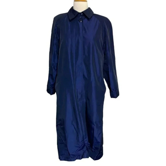 FS Rainwear 10P metallic blue long trench coat with removable zip liners - Picture 5 of 9